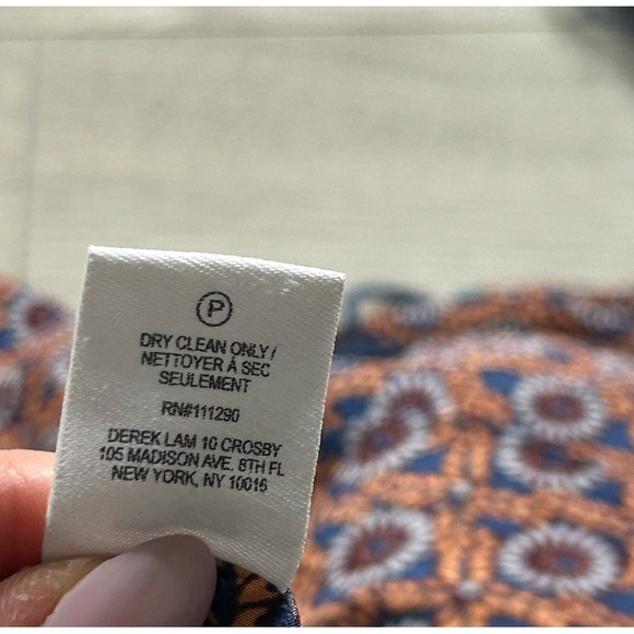 Derek Lam 10 Crosby Multi Printed Silk V-Neck Dress - Picture 8 of 12